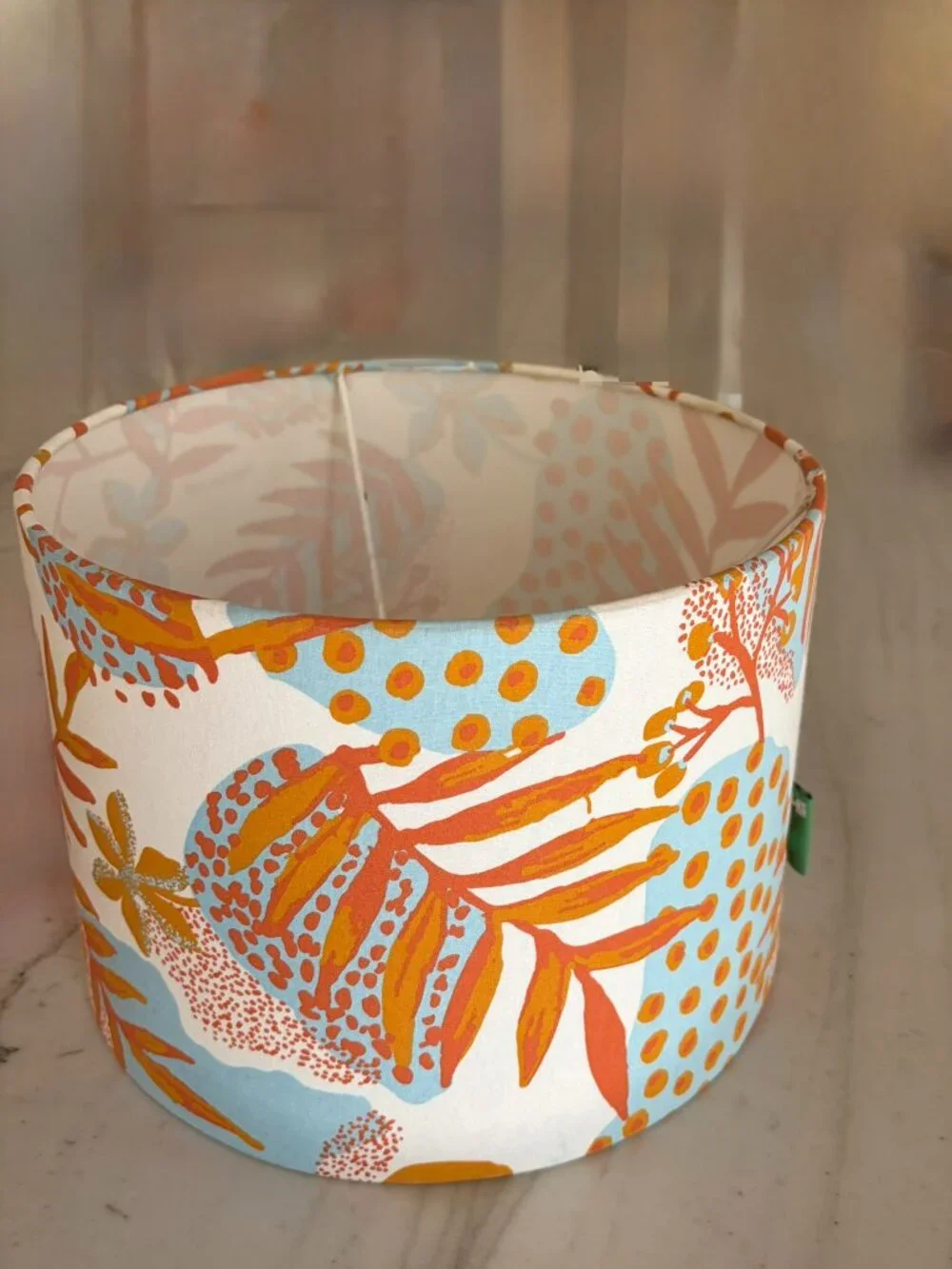 Tropical Print Lampshade (8” Tall) by Freedom Tree - Orange & Teal